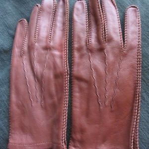MEN'S TAN BROWN LEATHER WHIPSTITCHED GLOVES 9 NWOT